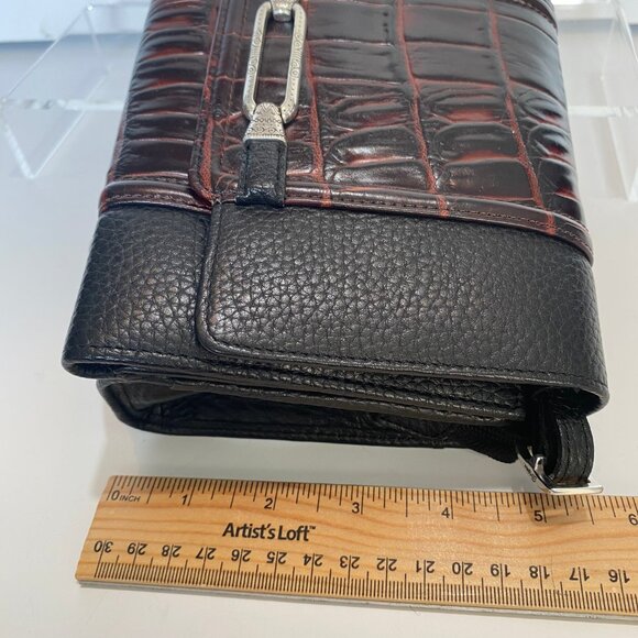 Vintage Black and Brown Brighton Organizer Crossbody Shoulder Strap Purse  EUC - Picture 15 of 16